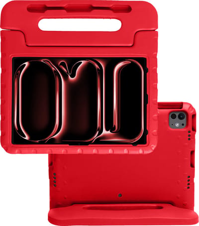 Hoes - Geschikt voor Apple iPad Pro (2024/2025) - 13 inch - Kinderhoes Shockproof Bumper - Kidsproof Case - Tablet Hoesje - Kinder Hoes Cover - Rood