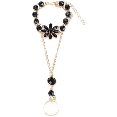 Bracelet Harnais de Main Élégant Alliage Anneau de Doigt Bracelet Chaîne Harnais de Poignet Chaîne pour Femme Fille beige