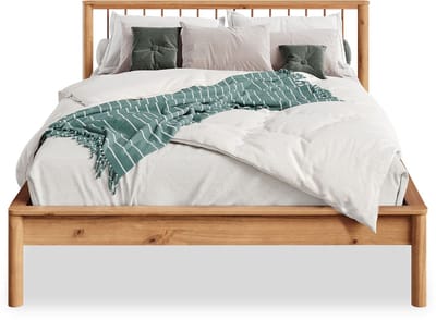 Tweepersoonsbed APOANA 140x200 cm van massief hout - eikenkleuren