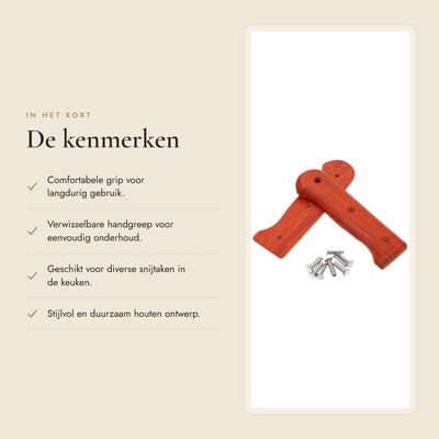 Dailygoods- Keukenmes Ergonomisch Houten Handvat - Verwisselbare Snijgreepplaten - Duurzaam Japans Kookgerei - 11,40 x 3,40 x 2,00 cm - Comfortabele Grip - Geschikt voor Dagelijks Gebruik - Snijmes