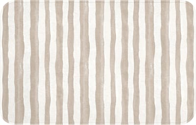 Badmat 80x50 cm - Antislip - Minimalistisch - Strepen - Beige - Badmatten voor badkamer - Badkamermat - Douchemat - Badkamer mat