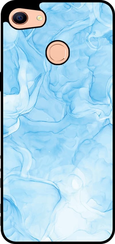 Smartphonica Telefoonhoesje Geschikt voor Oppo F5 met marmer opdruk - TPU backcover case marble design - Lichtblauw geschikt voor Oppo F5
