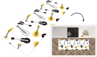 Keukenloper - Loper keuken - Gitaar - Patronen - Instrumenten - 150x50 cm - Keukenloper vinyl
