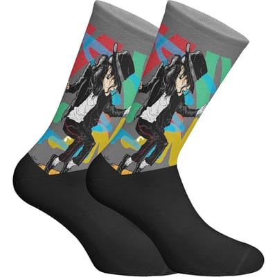 Lange uniseks sokken met elastische print