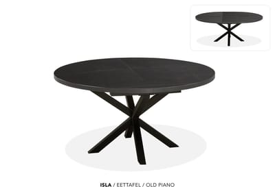 Maxfurn - Ronde uitschuiftafel 120/160 | Zeer krasvast | Kleur: Old Piano