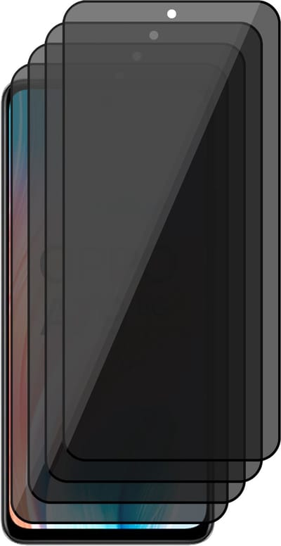 Privacy Screenprotector geschikt voor Oppo A79 - 4x Volledig Dekkend Glas Screen Protector