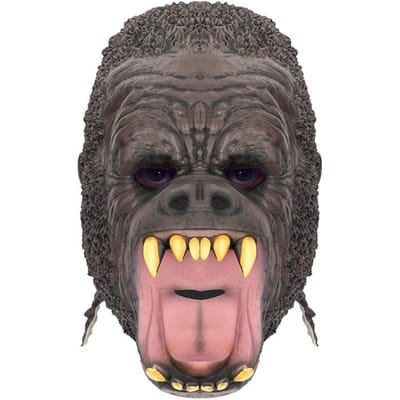 Zwart gorilla latex masker, realistische dierenhoofdbedekking Adult size bruin