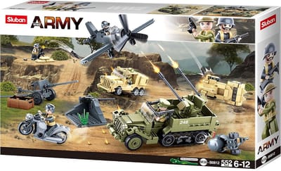 Sluban Army WWII The Battle veldslag bouwspeelgoed – Constructiespeelgoed modelbouw – bouwdoos met 551 bouwstenen – M38-B0812 vanaf 6 jaar
