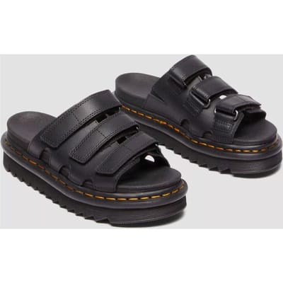 Dr. Martens Raine Athena Leren Zwarte Slippers Voor Dames
