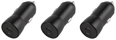 3 stuks OneOne auto snellader USB C. 20W lader. Autolader adapter past op Samsung Galaxy A02s, A03s, A04, A05s, A13, A23, A52s, A21s, F06, Galaxy Note 7, Note 8, Note 9, F41, M33, M23, M35