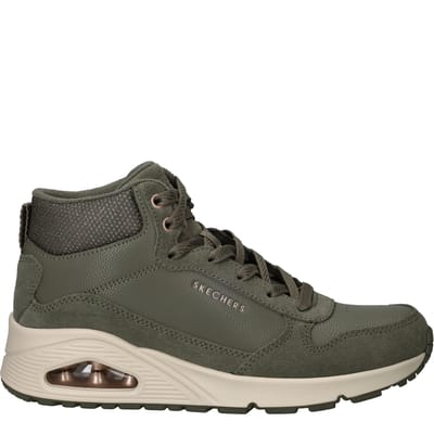 Skechers Skechers Uno Stacre Shine Veterboots groen Suede