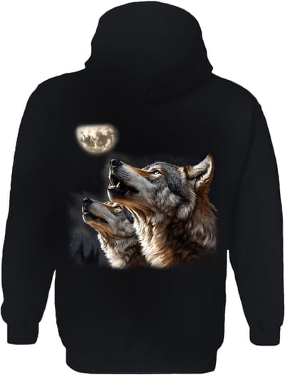 Wolf Howling At The Moon The Coloured House Hoodie S