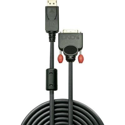 LINDY 41491 DisplayPort-kabel DisplayPort / DVI Adapterkabel DisplayPort-stekker, DVI-D 24+1-polige stekker 2.00 m Zwart Vergulde steekcontacten
