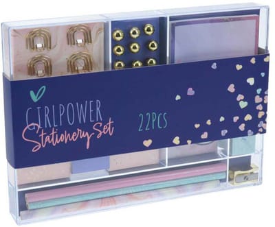 Schrijfwarenset creatief speelgoed goud paars 22-delig multicolor.