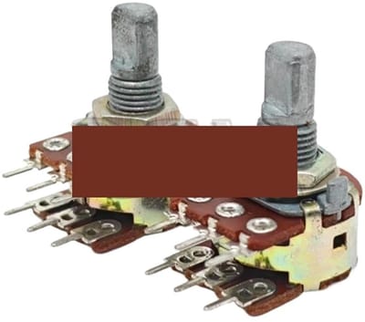 Dubbel Kanaal Potentiometer - Volume Regelaar - Audio Aanpassen - A50K Weerstand - 15 mm D-as - Zilver