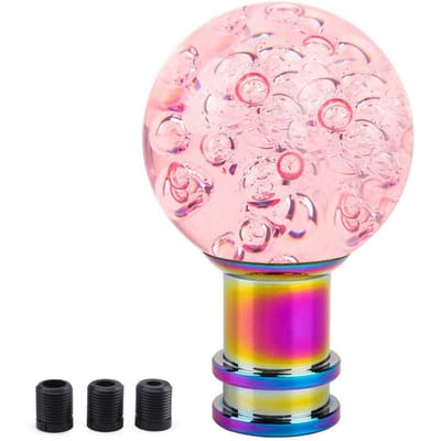 Pommeau de levier de vitesse à bulle en cristal acrylique pommeau de levier de vitesse à bille ronde levier de vitesse Transparent blanc rose