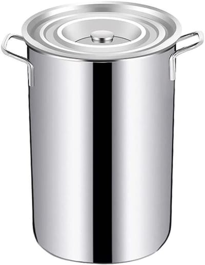 Roestvrijstalen soeppan - Grote kookpot - Grote hoeveelheden koken - Gelijkmatige warmteverdeling - Tot 64L - Zilverkleurig