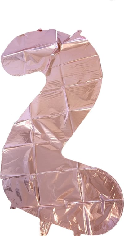 Jumada's - Feestelijke ballon voor 2-jarige verjaardag - Rosé Goud - 80cm groot - Cijfer 2