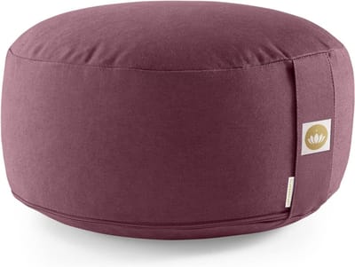 yogakussen, rond meditatiekussen van biokatoen, GOTS-gecertificeerd, zithoogte: 15 cm, violet