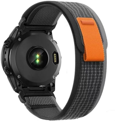 Nylon bandje - geschikt voor Garmin Fenix 5 (PLUS) / 6 (Pro) / 7 (Pro) / 8 (47 mm) / E (47 mm) / Epix (Pro) (2) 47 mm / Approach S60/S62/S70 47 mm / MARQ / Instinct 1/2/3 (45mm) - donkergrijs