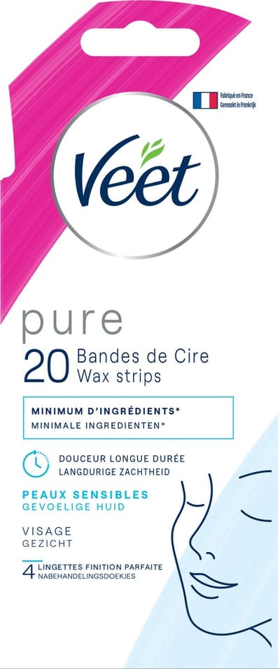 Veet Ontharingsstrips - Gezicht - Hypoallergene Minima - 20 stuks