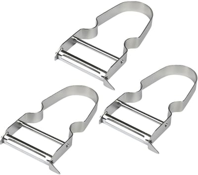 Benson Kook/keuken gerei - 3x - schilmes/dunschiller - zilver - RVS - 11 x 6.5 cm