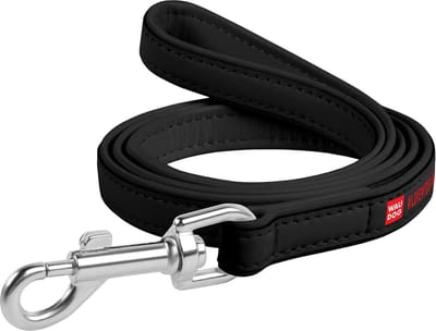 WAUDOG Design #I Love My Dog Hondenriem / Hondenlijn - Echt Leder - Zwart - Breedte: 2,5 cm - Lengte: 122 cm - Geschikt voor grote honden