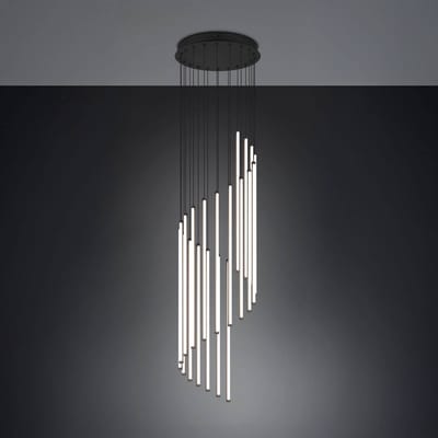 Trio Lighting LED hanglamp Baxter, zwart, Ø 37 cm, metaal, CCT dimbaar