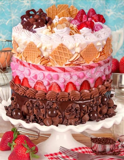 Legpuzzel 1000 stukjes - Volwassen puzzel - Ontspannend tijdverdrijf - Unieke dikke stukjes - 76 x 61 cm - Fanciful Food
