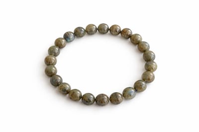 Labradoriet Armband 8 mm Kralen – Diameter 17 cm – Natuurlijke Edelsteen Armband - Natuursteen Sieraad voor Dames en Heren