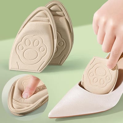 Cosensi - Voorvoet Inlegzolen - Zelfklevend - Ademend - Beige en Zwart - Schokabsorberend - Comfortabel voor hoge hakken - 3 paar