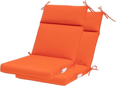 Drukke Buitenkussen - Tuinkussen Stoelkussen - Comfortabel Zitten - Waterafstotende Stof - 2 stuks - Oranje