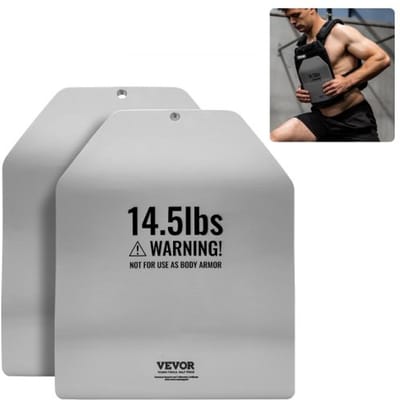 VEVOR Curved Weight Vest Plates 6,58 kg per paar, Premium stalen gewichtsschijven, Ergonomische pasvorm - WOD's, Extra gewicht voor gewichtsvesten, Krachttraining, Hardlopen, Intensieve trainingen, Grijs