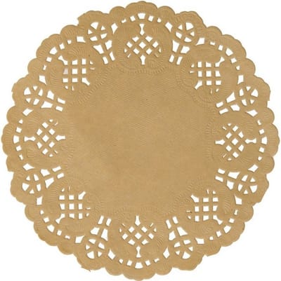 Santex Placemats kant look - 10x - naturel - papier - rond - Tafel diner onderleggers