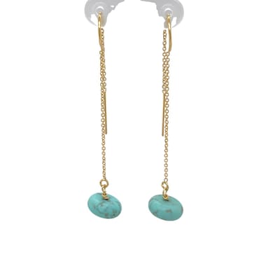 Pat's Jewels Oorbellen - Oorbellen Dames- Doortrek Oorbellen - Minimalistische Oorbellen - Turquoise