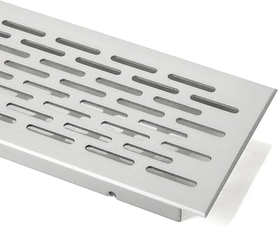 Ventilatierooster Aluminium - Luchtgaten Rooster - Ventilatie Werkblad - Geanodiseerd Zilver EV1 - 250 mm Lengte