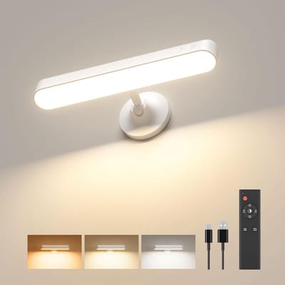 Draadloze Wandlamp met Oplaadbare Batterij en Afstandsbediening - 360° Draaibaar en Dimbaar met 15 RGB Kleuren