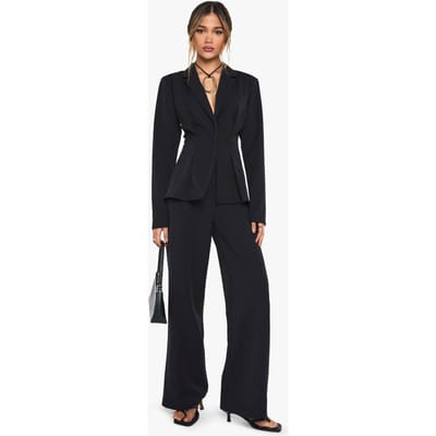 boohoo Dames Tailor-made rechte pijp high-waisted pantalon | Zwart | Maat: 38