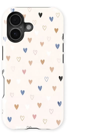 Tough Hoesje met Hartjes geschikt voor iPhone 17 | Little Love Tough Case Geschikt voor Mag | Hartjes Print Backcover geschikt voor iPhone 17 Heart Harmony