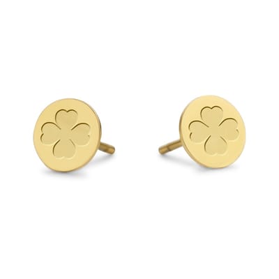 CO88 Collection Sense 8CE-70142 Stalen oorbellen - klaver - 6mm - Goudkleurig