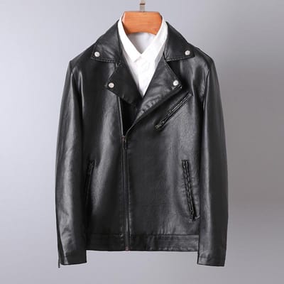 PU Lederen Jas Mannen Herfst en Winter Nieuw Koreaanse Versie Trend Losse Mooie Lederen Jas op Kleding Jeugd Jas 5XL black