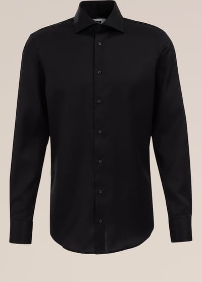 WE Fashion Heren Slim fit overhemd met structuur