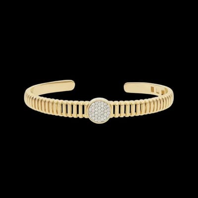 Victoria Valenza Goudkleurige Opengewerkte Armband met Zirkonia Stenen - Armband - Goudkleurig - Zirkonia