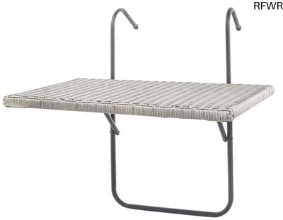 RFWR® Balkonhangtafel 60 x 40 cm in rotanlook - Inklapbare Hangtafel voor Balkon en Terras