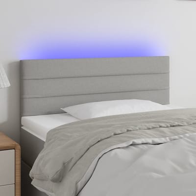vidaXL - Hoofdbord - LED - 80x5x78/88 - cm - stof - lichtgrijs