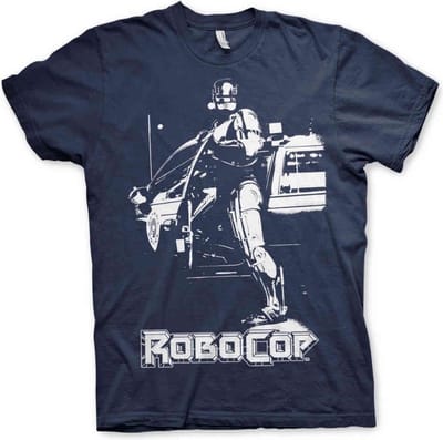 Robocop Heren Tshirt -S- Poster Blauw