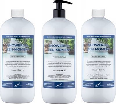 Douchegel Zen Moment 1 liter - set van 3 stuks - met gratis pomp - Showergel
