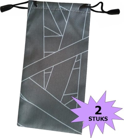 Fako Bijoux® - Brillenhoes - Brick - 18x9cm - Grijs - 2 Stuks