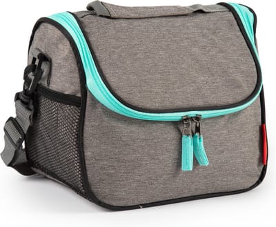 Plasticforte Koeltas/lunchtas Callela - taupe/mintgroen - 6.5 liter - 17 x 26 x 20 cm - strand - lunchtas