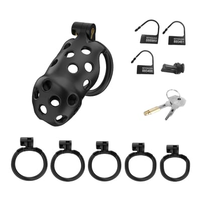 Rimba Toys - P-Cage PC03 - Kunststof Kuisheidskooi - Peniskooi - Chastity - Zwart